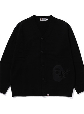 BAPE X GOAT联名男装秋冬猿人星标图案毛衣开衫120003L