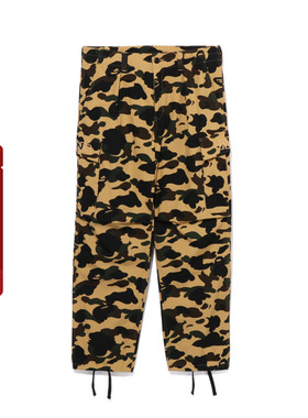BAPE男装春夏满印迷彩图案贴袋工装长裤伞裤X52002K