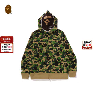 BAPE男装 外套006151P 25年秋冬迷彩猿人全拉链连帽卫衣开衫