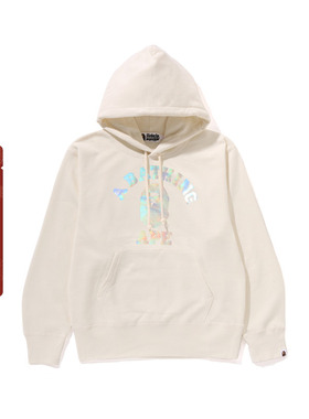 BAPE男装25年春夏猿人字母镭射印花连帽卫衣011141O