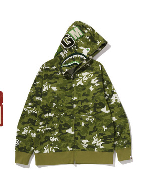 BAPE男装26年春夏像素迷彩鲨鱼帽衫303151Q