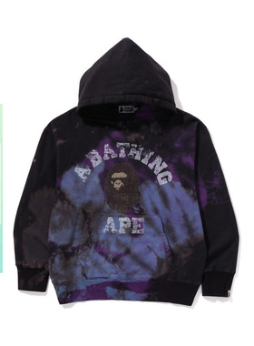 BAPE男装24年秋冬猿人扎染连帽卫衣114003N