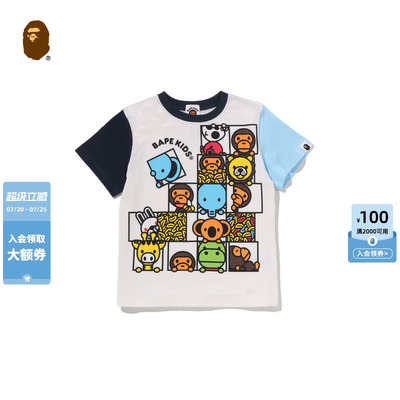 BAPE卡通小猴BABYMILO印花T恤