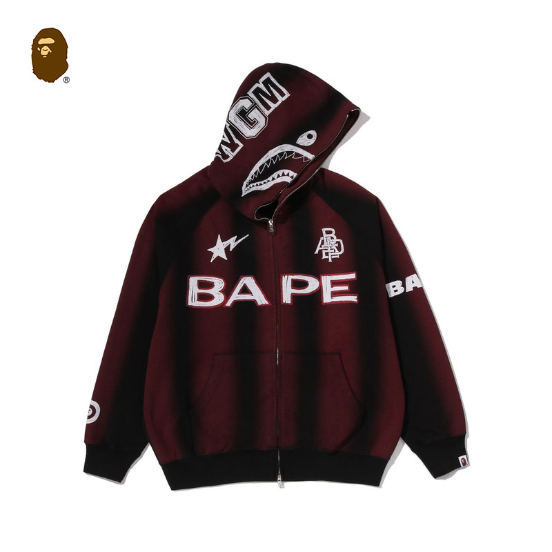 BAPE男鲨鱼连帽卫衣开衫外套