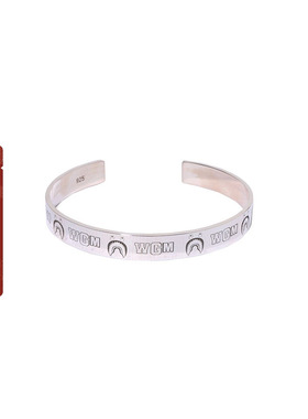 BAPE配饰鲨鱼WGM图案925银饰开口手镯182048N