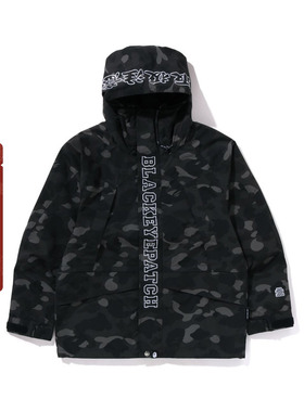 BAPE X BEP联名男装春夏标语刺绣满印迷彩连帽夹克外套140905M