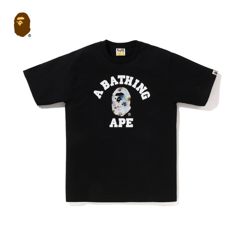 花卉迷彩字母印花短袖T恤BAPE