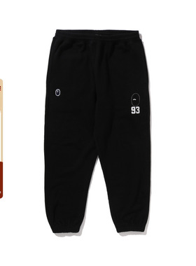 MR.BATHING APE男装秋冬猿人胡子刺绣标束脚运动卫裤305521P