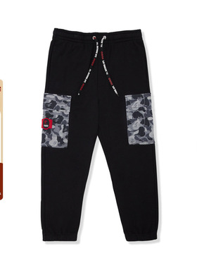 MR.BATHING APE联名男装春夏猿人绅士徽章贴袋运动长裤152901I