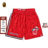 BAPE 153904I NBA迈阿密热火队迷彩篮球短裤 M&N联名男女装