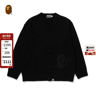 秋冬猿人星标图案毛衣开衫 GOAT联名男装 120003L BAPE