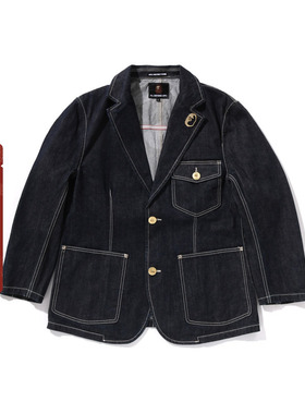 MR.BATHING APE男装24年秋冬猿人胡子原色牛仔西装外套140310N