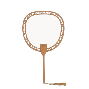 高档新款diy漂漆扇空白木质镂空宣纸团扇中国风古风国画书法扇子