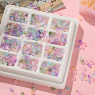 2*4mm透明仿玉算盘珠玻璃米珠手工串珠diy手串手链项链饰品材料