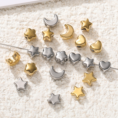 不锈钢电镀星星月亮花朵间隔珠