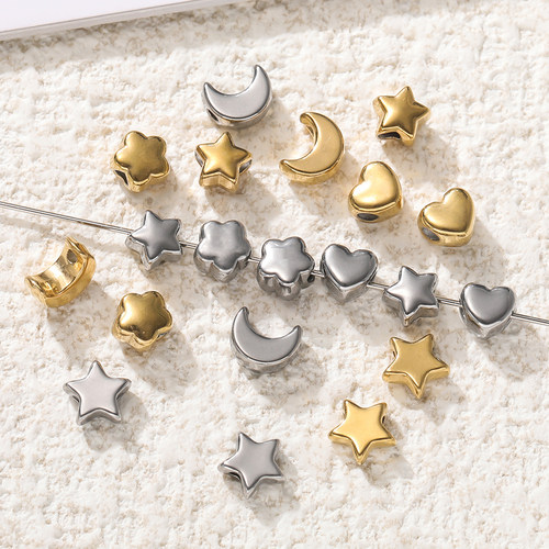不锈钢电镀星星月亮花朵间隔珠
