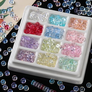 6mm冰透极光横切圆珠玻璃散珠手工串珠diy手链手串项链饰品材料