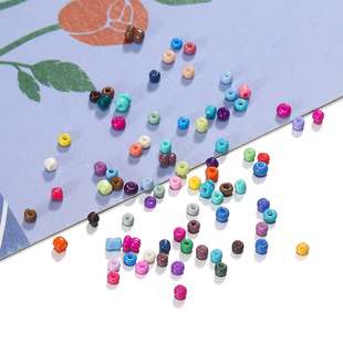 2mm实色烤漆玻璃小孔米珠散珠diy手工编织手链手串手机链串珠材料