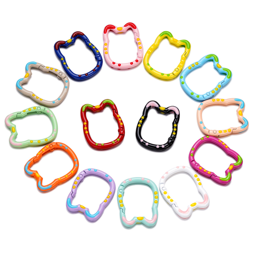 可爱彩绘猫头合金弹簧扣钥匙扣diy自制手机链包链连接扣金属配件,饰品/流行首饰/时尚饰品新,其他DIY饰品配件,淘宝优惠券,粉丝福利购,淘宝优惠卷