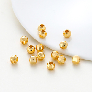 保色真金蹦迪珠镭射珠切面碎金子隔珠diy手链项链耳饰饰品配件