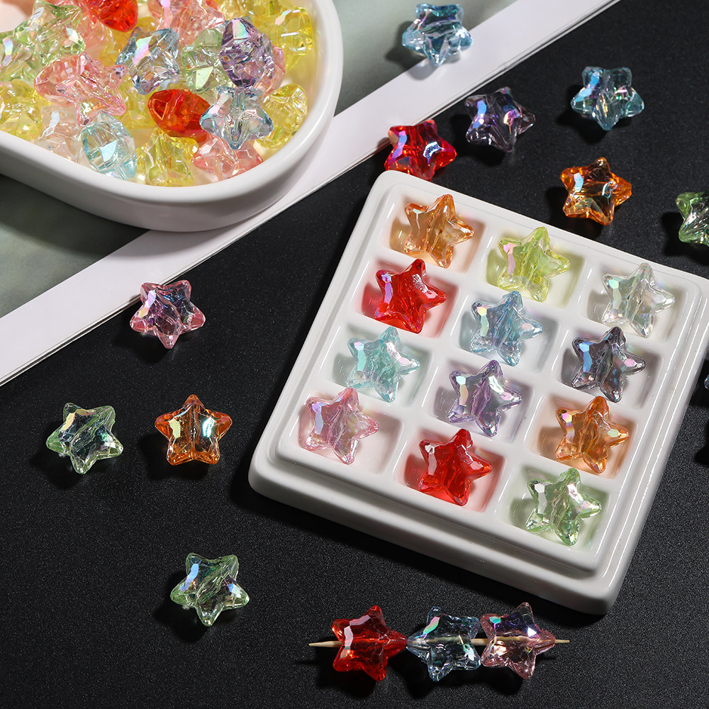 亚克力仿水晶切面镀彩五角星珠手工串珠diy手串手机链饰品材料,饰品/流行首饰/时尚饰品新,其他DIY饰品配件,淘宝优惠券,粉丝福利购,淘宝优惠卷