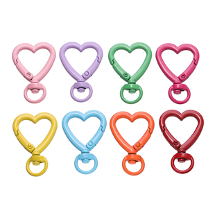 合金彩色爱心钥匙扣弹簧扣diy手工卡包手机链环扣吊坠金属配件