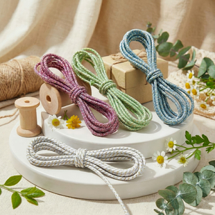 3mm金丝多股八宝罗盘彩色编织绳手搓圆线棉绳手工diy手链项链线材