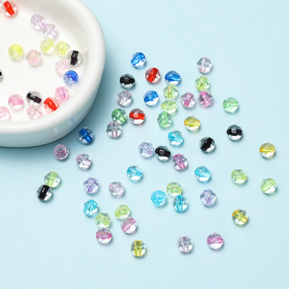 6mm亚克力染芯地球珠混色散珠