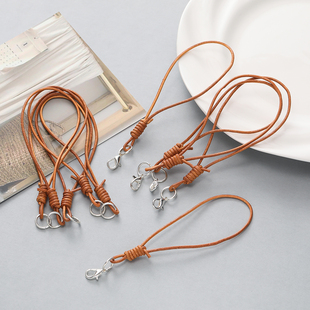 皮绳绒皮绳龙虾扣手机挂绳钥匙扣手工diy包包玩偶饰品挂饰材料