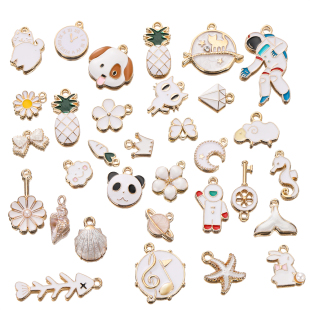 混款 多色系合金花朵彩虹五角星滴油吊坠diy手链项链包包饰品配件