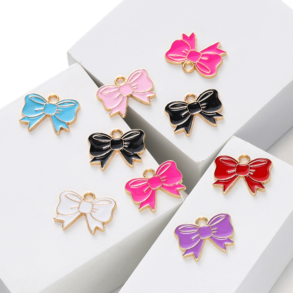 合金滴油领结蝴蝶结吊坠挂件手工制作diy手链项链包链饰品配件