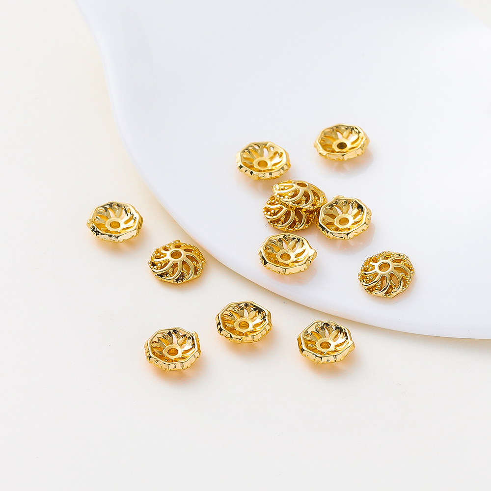 保色6mm风火轮加厚花托镂空珠托