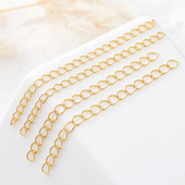 18k14k保色真金20条7cm细链条尾链diy手链项链发簪金属延长链材料