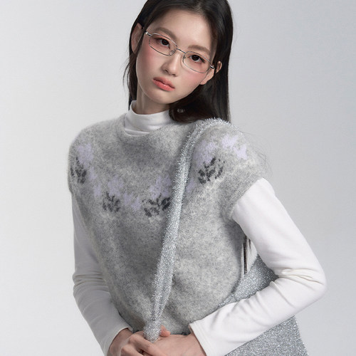 易碎商店费尔岛叠穿针织毛衣