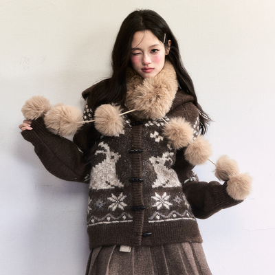 fragileheart易碎商店百搭软糯仿皮草围脖冬日氛围感磁吸毛球围巾