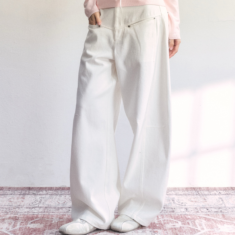 FragileHeart百搭休闲水洗弯刀裤