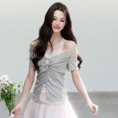 FragileHeart镂空蕾丝t恤