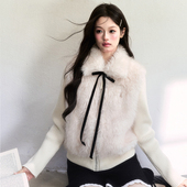 加厚毛绒外套 冬款 人气款 fragileheart仿狐狸毛皮草拼接针织衫
