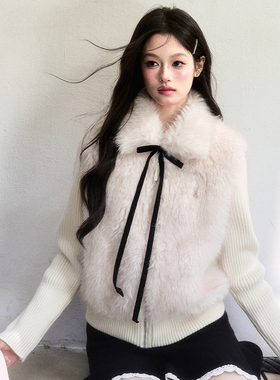 【人气款】fragileheart 仿狐狸毛针织衫冬款加厚毛绒外套