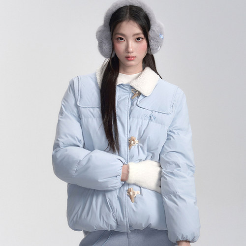 易碎商店baby蓝短款棉服