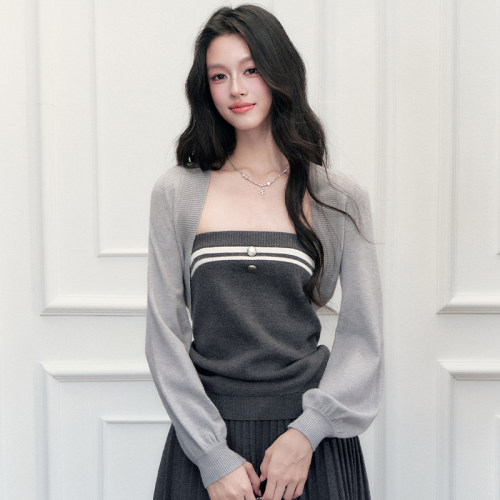 FragileHeart学院风针织三件套