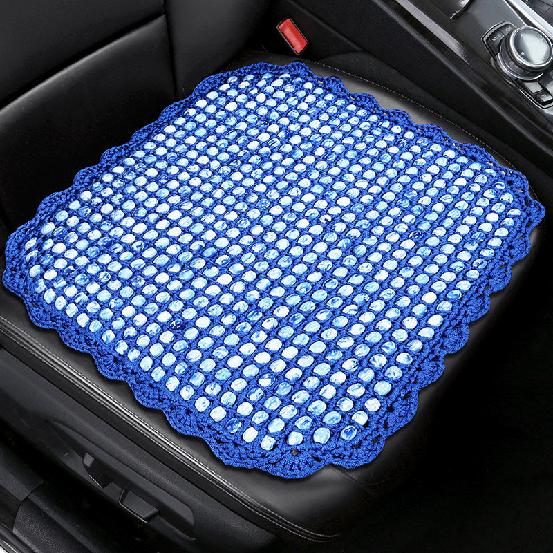 22新款夏季汽车坐垫单垫树脂玉石珠子单片凉垫办公电脑椅透气方垫