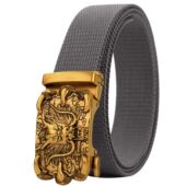 男士 舒适升级 高弹力尼龙自动扣战术腰带中青年休闲帆布皮带