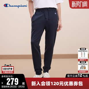 纯色刺绣logo束脚休闲针织运动裤 美式 子潮 男春季 Champion冠军长裤