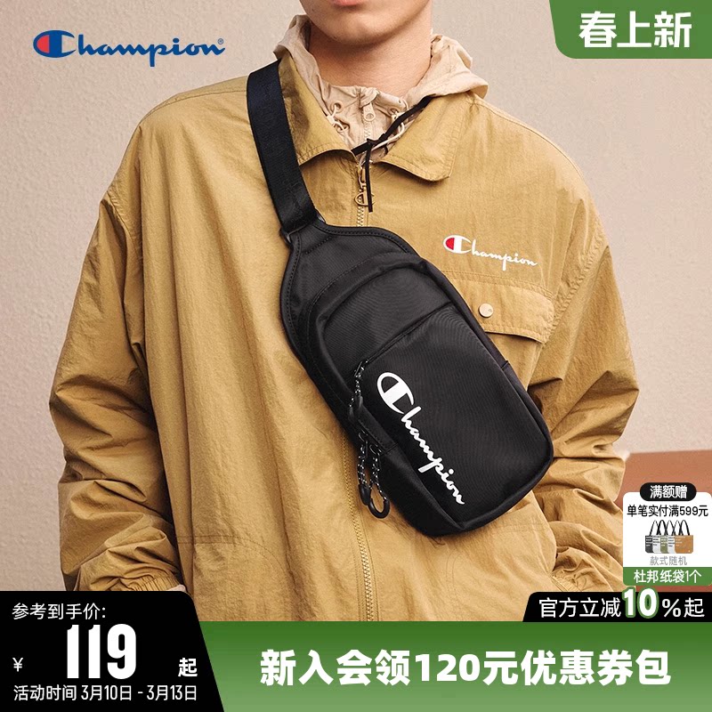 Champion冠军胸包女休闲单肩包运动腰包情侣斜挎包男时尚户外