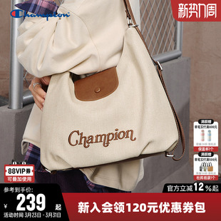Champion冠军单肩背包2026年春新款 男女托特可调节腋下挎包双肩包