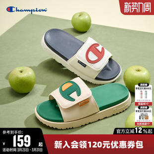 子 潮流鞋 Champion冠军拖鞋 女凉拖男厚底踩屎感防滑魔术贴休闲凉鞋