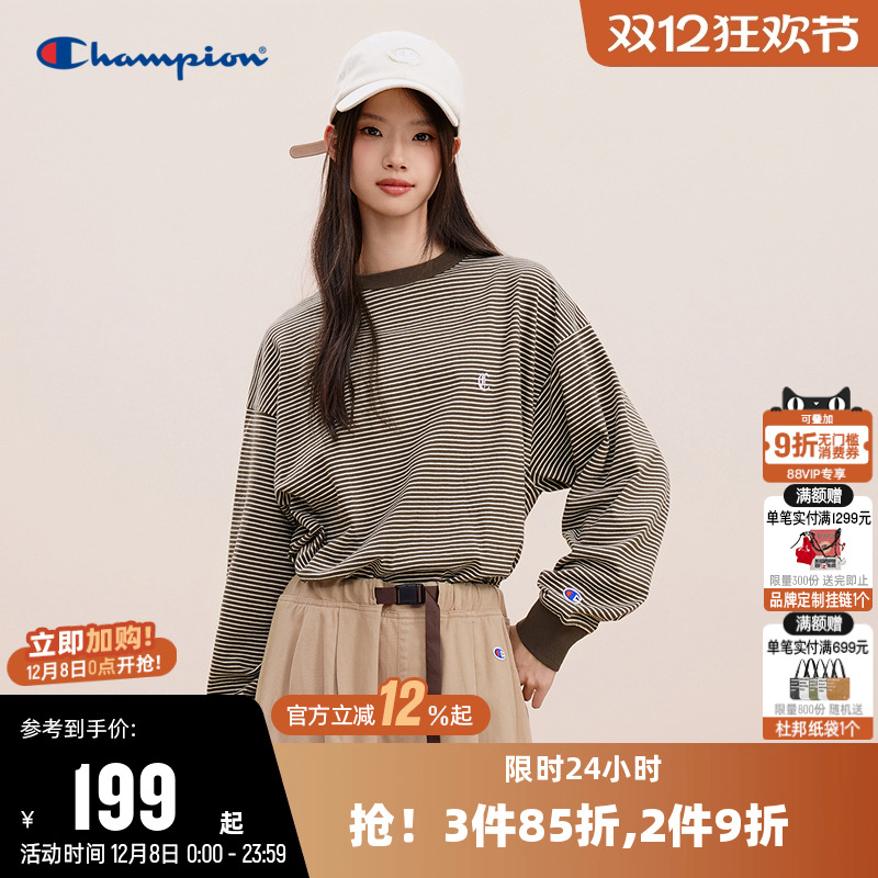 纯棉长袖T恤Champion冠军男