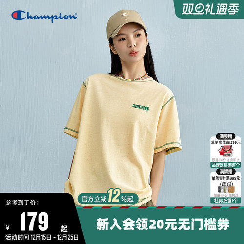 Champion冠军休闲圆领短袖T恤女