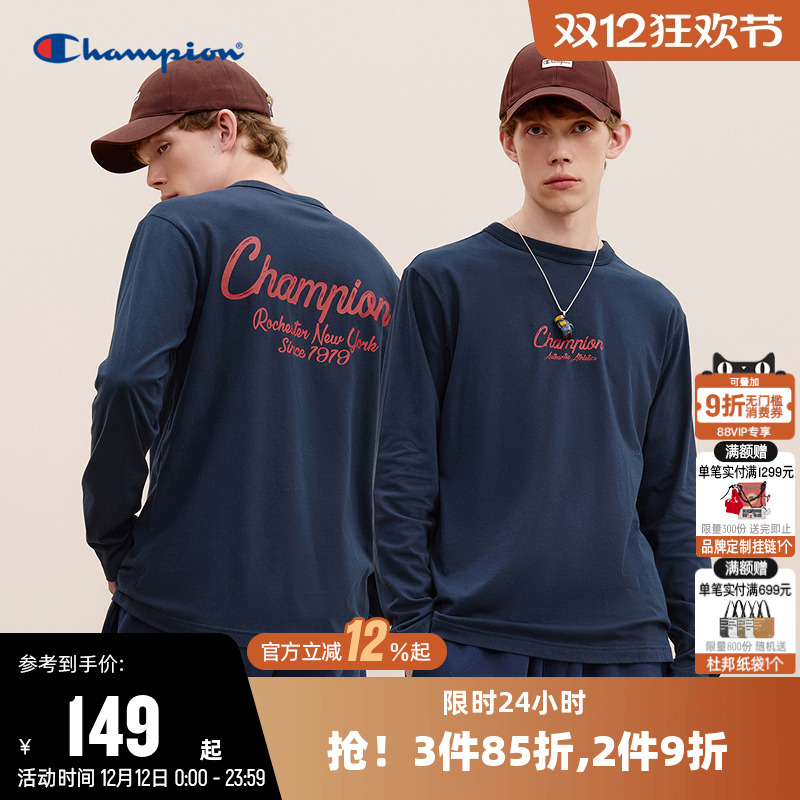 纯棉长袖T恤Champion冠军男